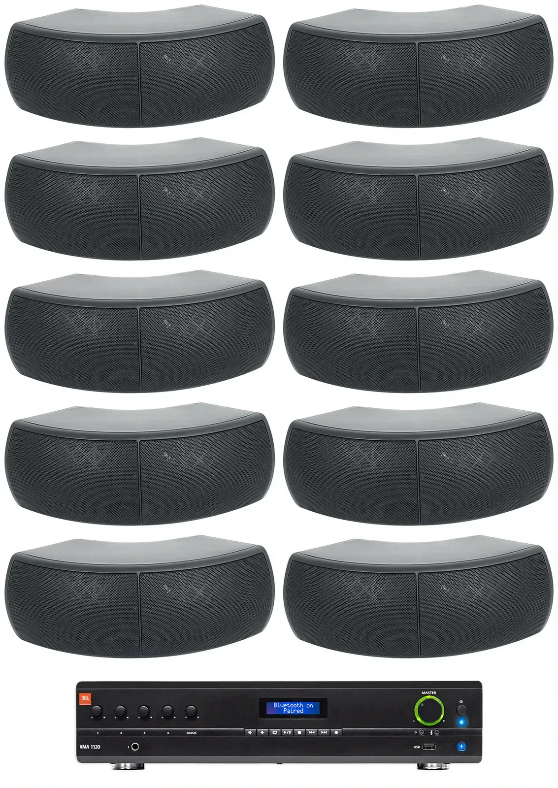 Настенная акустика JBL WET-D4 Black с усилителем (10 штук)