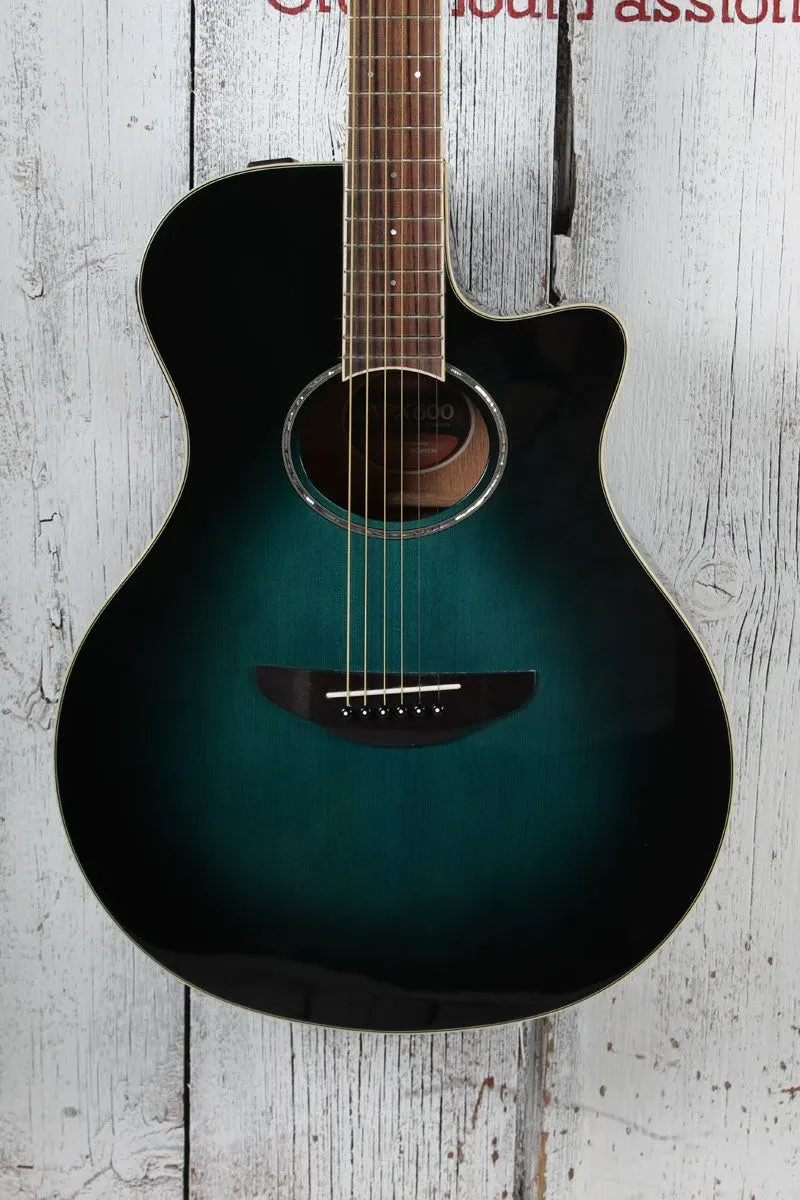 Yamaha APX600 Thinline Cutaway Acoustic Electric Guitar Oriental Blue Burst