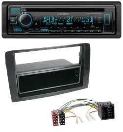 Автомагнитола для Fiat Idea (350, 2003–2011) Kenwood Bluetooth DAB CD MP3 USB черная