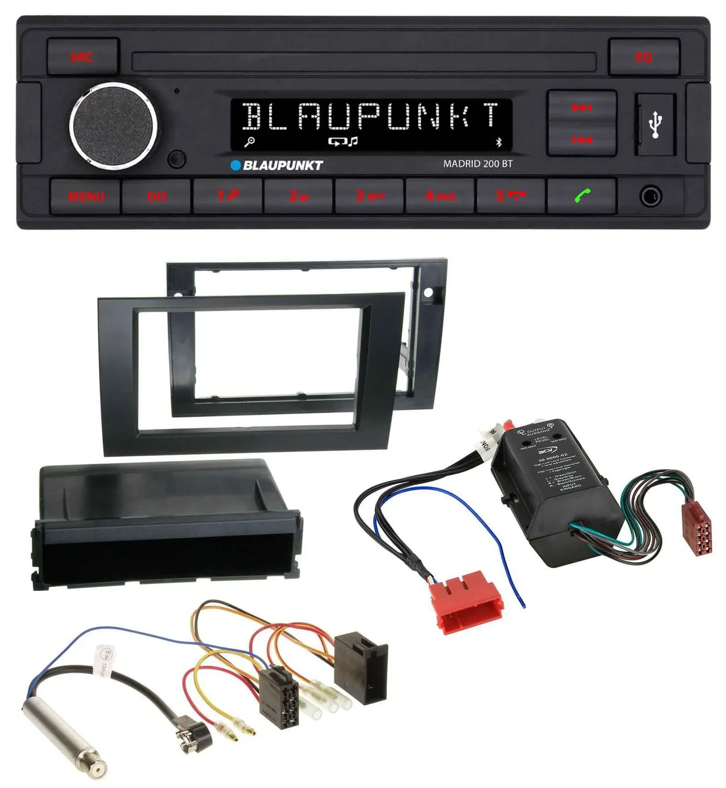 Автомагнитола Blaupunkt USB/AUX/Bluetooth, MP3 для Audi A4 B6/B7 (2000–2008), совместима с Symphony/Bose
