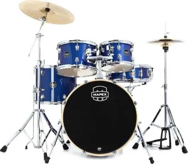 Mapex Venus VE5044FTC 5-piece Fusion Complete Drum Set - Blue Sky Sparkle Finish