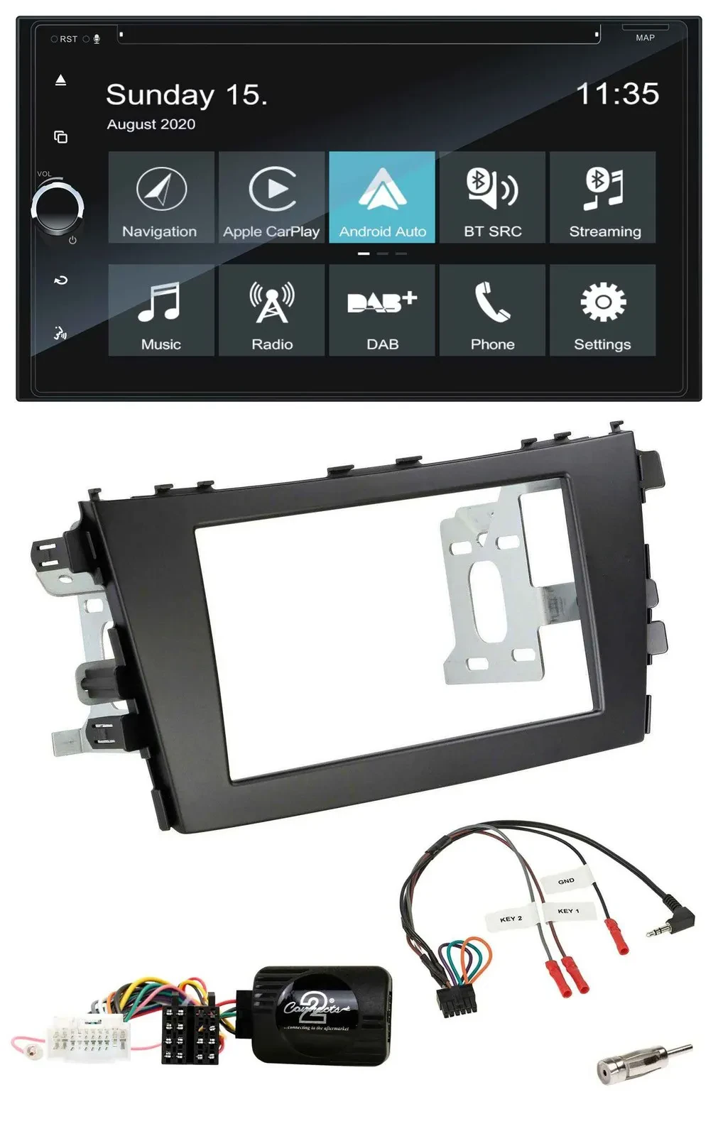 Автомагнитола для Suzuki Celerio LF Blaupunkt 2DIN, навигация, Bluetooth, USB, DAB, TMC, управление с руля