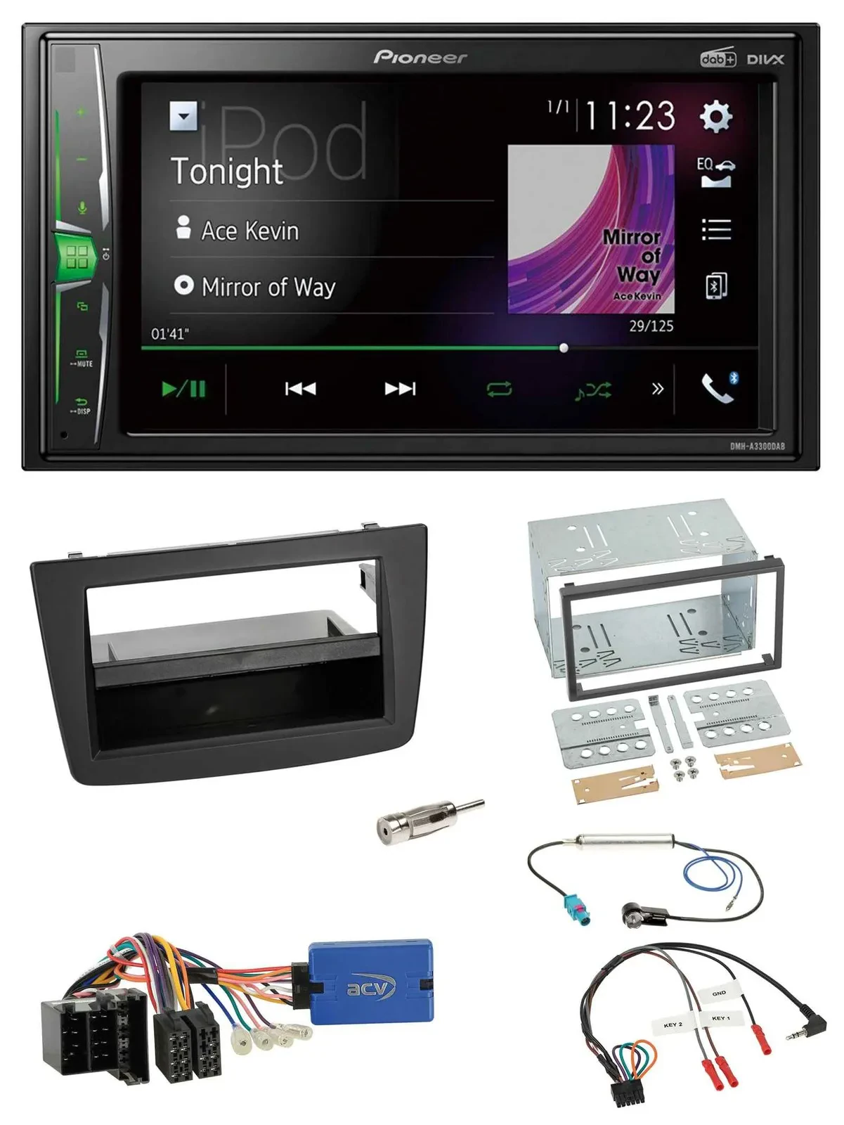Автомагнитола Pioneer 2DIN, DAB, USB, Bluetooth, совместимая с управлением на руле, для Alfa Romeo Mito
