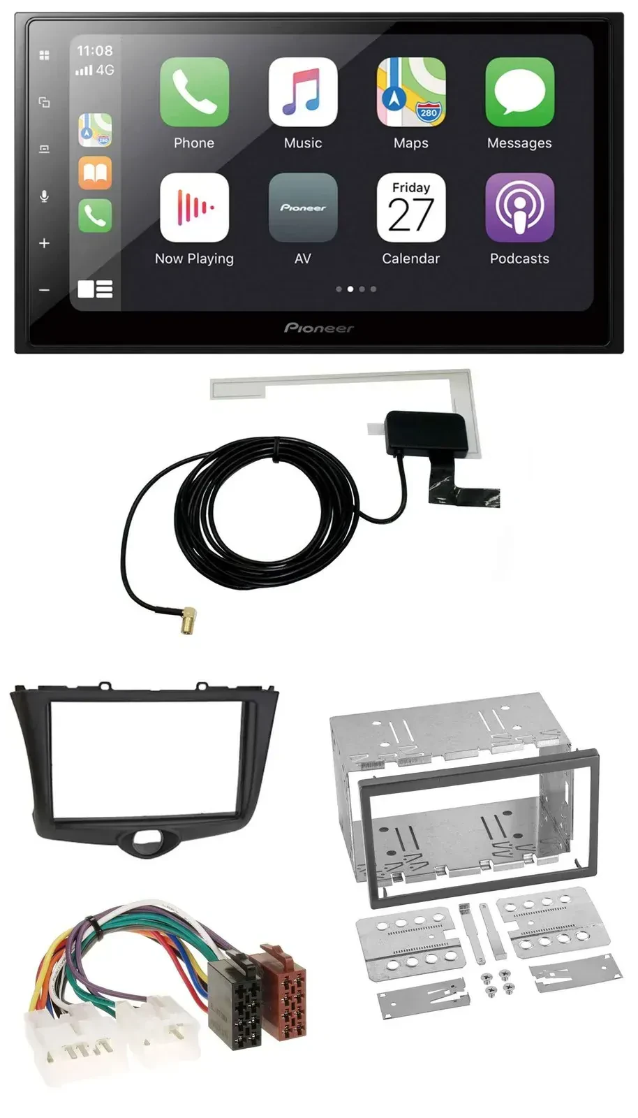 Автомагнитола Pioneer 2DIN, USB, Bluetooth, DAB для Toyota Yaris (2003–2005)