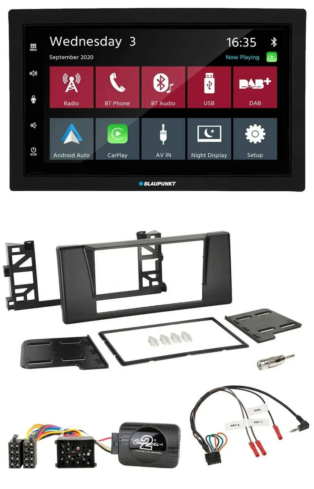 Blaupunkt DAB Bluetooth USB Lenkrad 2DIN Autoradio für BMW 5er E39 1997-2001