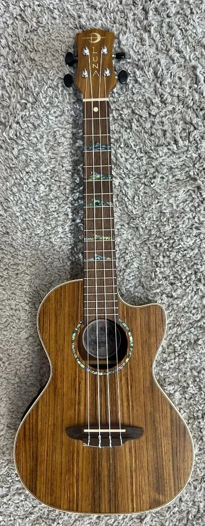 Luna UKE HTT OVA High Tide Tenor Size Acoustic Electric Ukulele with Bag