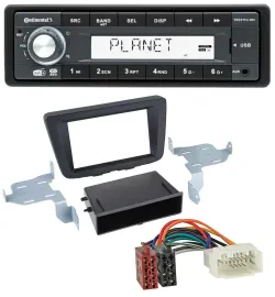 Continental MP3 AUX USB DAB 1DIN Autoradio für Suzuki Baleno (EW, ab 2016)
