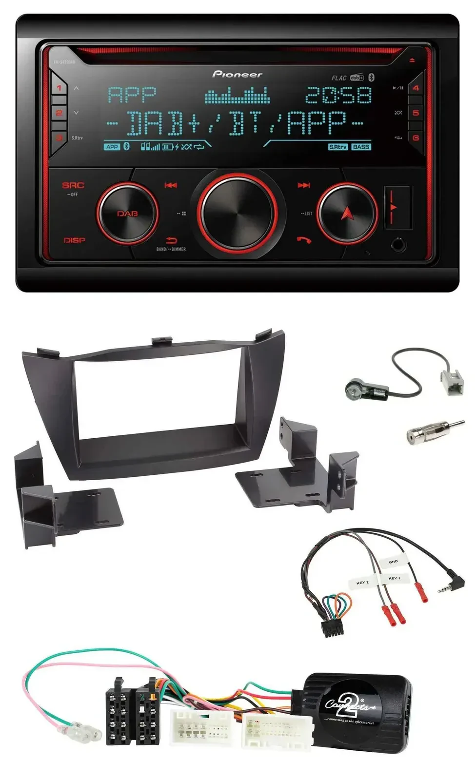 Pioneer 2DIN DAB Lenkrad Bluetooth USB CD Autoradio für Hyundai ix35 2010-2013 o