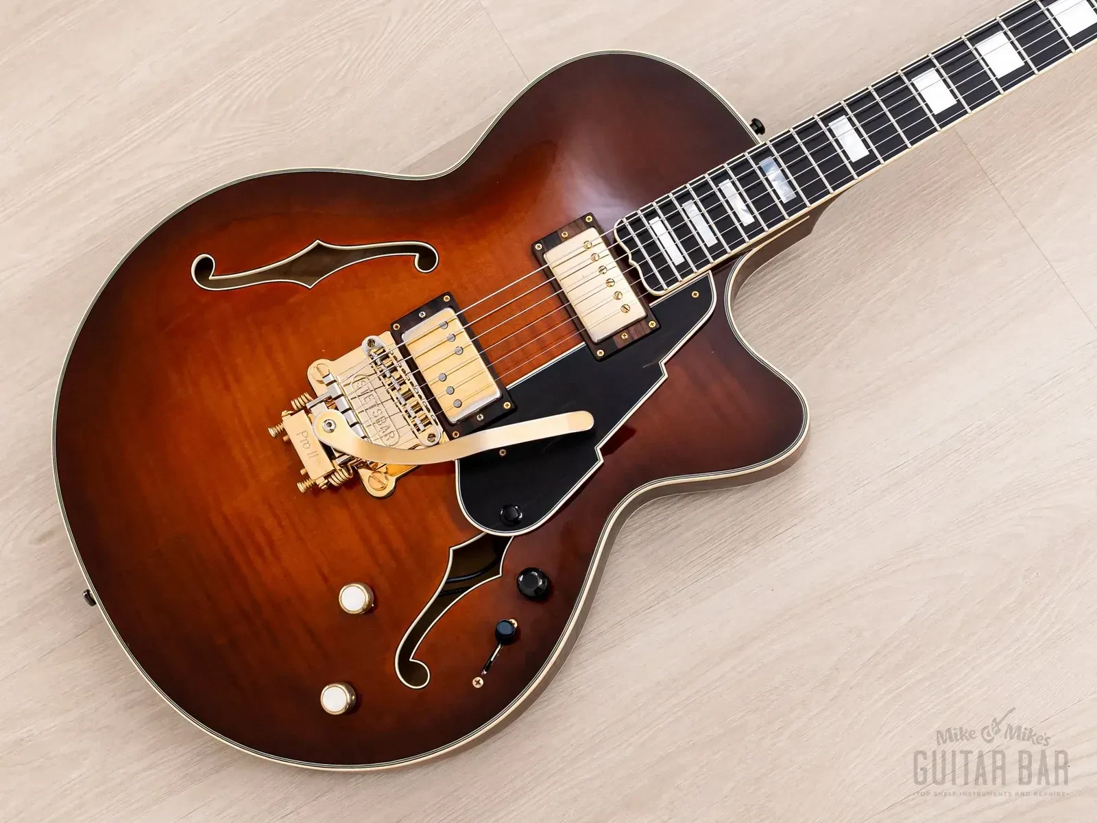 Б/У электрогитара Koll New Rose Custom One-Off Semi-Hollow Sunburst (2012) с кейсом
