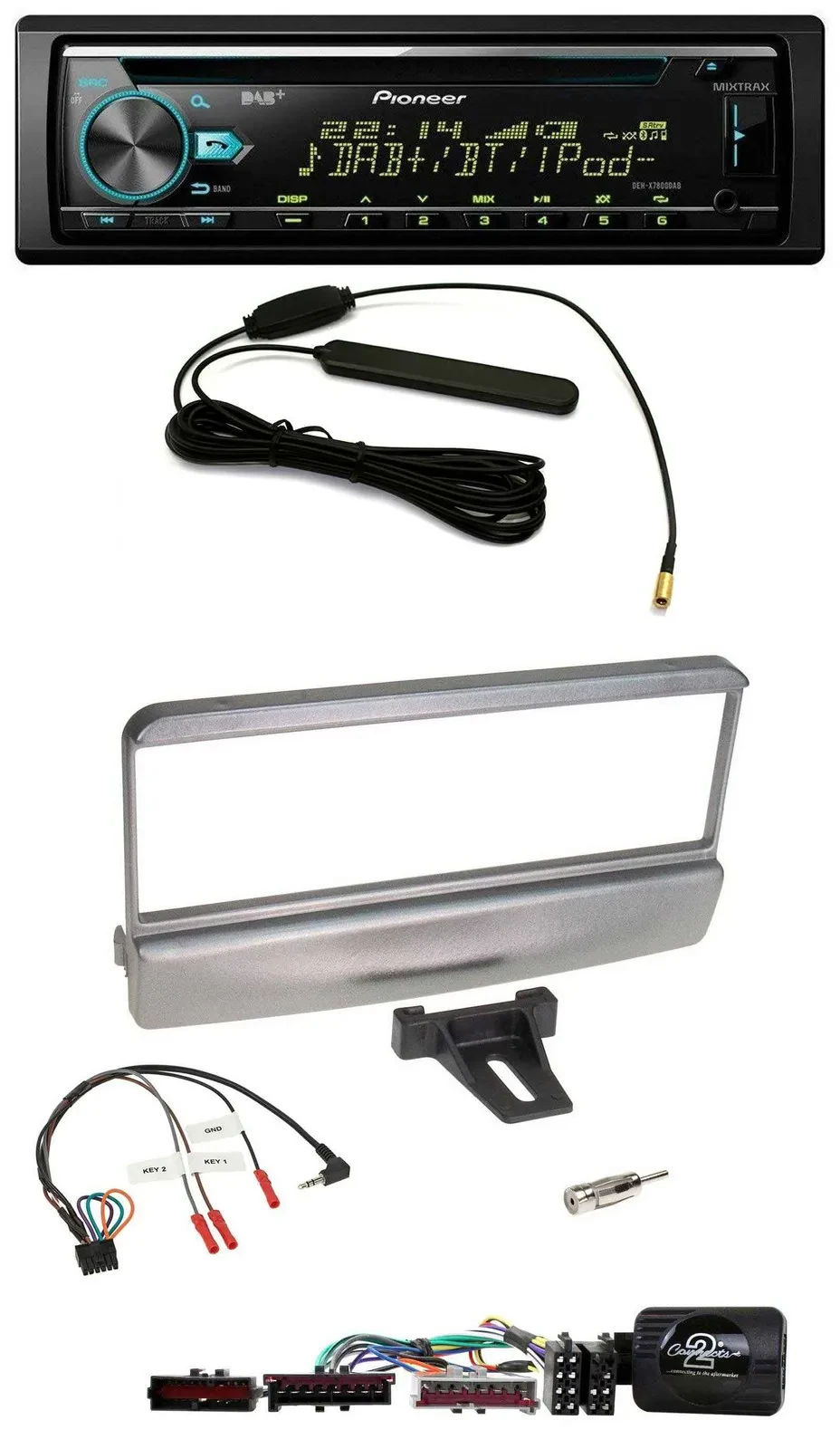 Pioneer CD MP3 Lenkrad DAB USB Autoradio für Ford Escort Focus silber