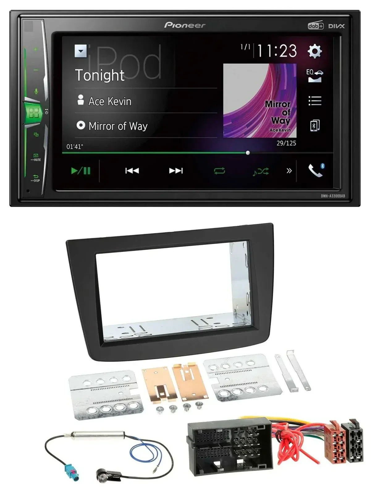 Автомагнитола Pioneer 2-DIN MP3 DAB USB Bluetooth для Alfa Romeo Mito 955 (с 2014), черная