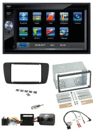 Автомагнитола Blaupunkt 2DIN, навигация, Bluetooth, USB, SD, TMC, поддержка кнопок на руле, для Seat Ibiza (с 2008)