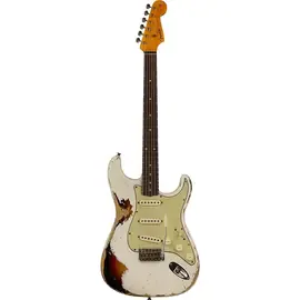 Электрогитара Fender Custom Shop LE '62 Stratocaster Heavy Relic Aged Olympic White/Sunburst