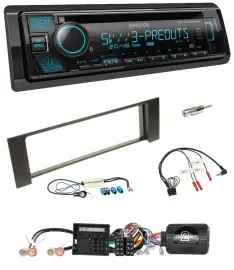 Kenwood Bluetooth USB CD Lenkrad DAB Autoradio für Audi A4 B6 00-04 Quadlock Dop