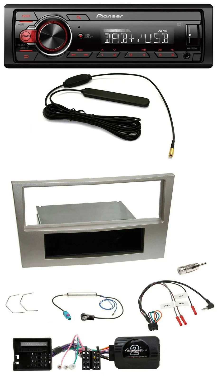 Pioneer MP3 DAB 1DIN Lenkrad USB Autoradio für Opel Zafira B Astra H Corsa D sat