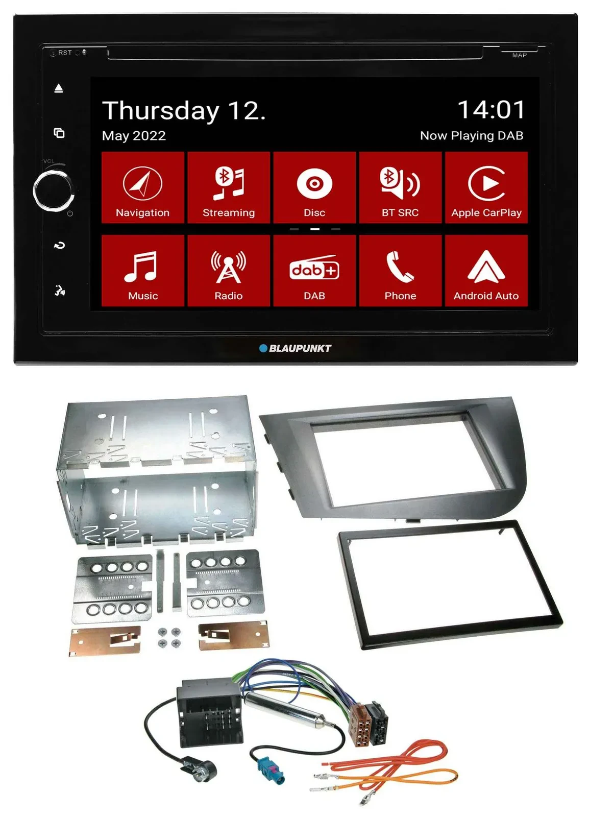 Blaupunkt MP3 DVD Bluetooth DAB 2DIN USB Autoradio für Seat Leon 2005-2009 silbe