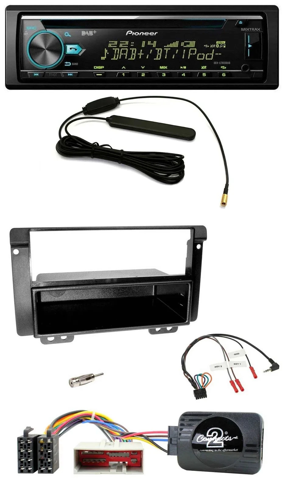 Автомагнитола для Land Rover Freelander 2004–2006 Pioneer CD/MP3, DAB, USB, поддержка кнопок на руле