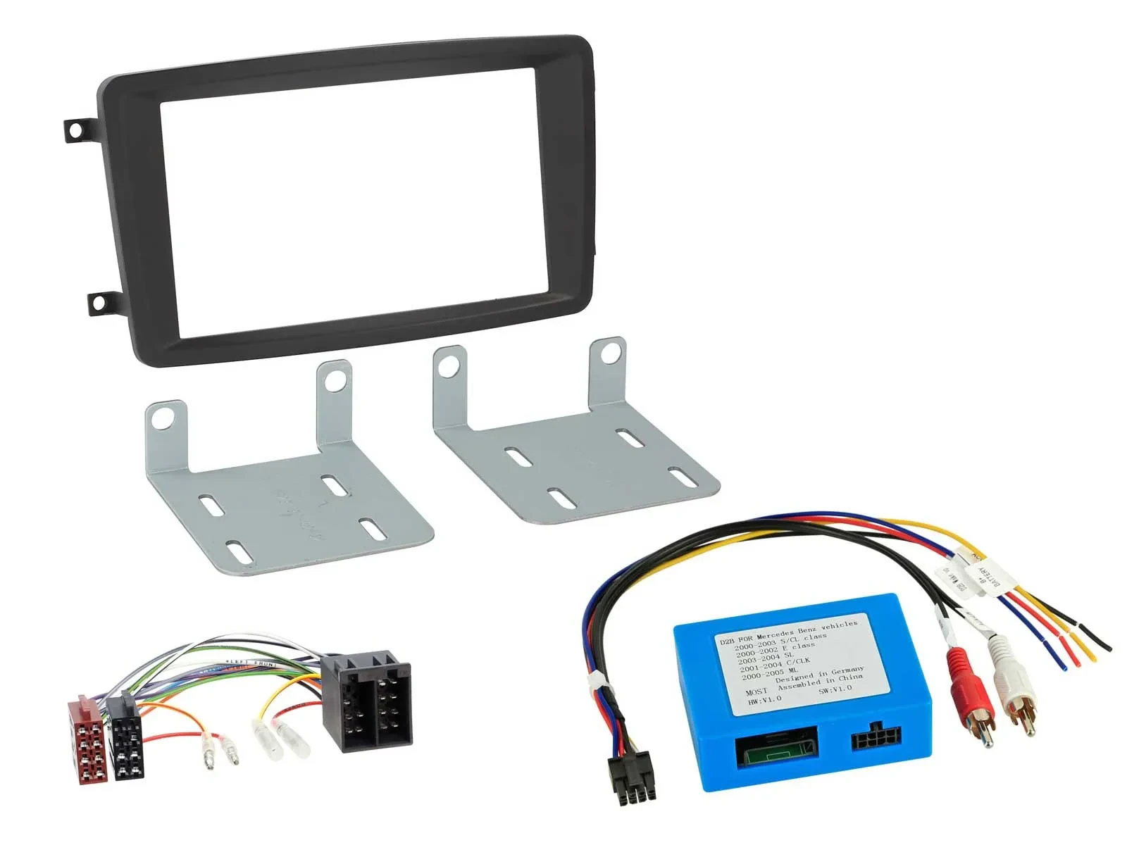 Radioeinbauset Doppel DIN Autoradio für Mercedes C W203 00-04 aktiv