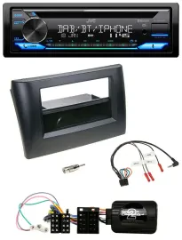 JVC Bluetooth Lenkrad USB DAB CD Autoradio für Fiat Stilo 01-07 schwarz Ablage