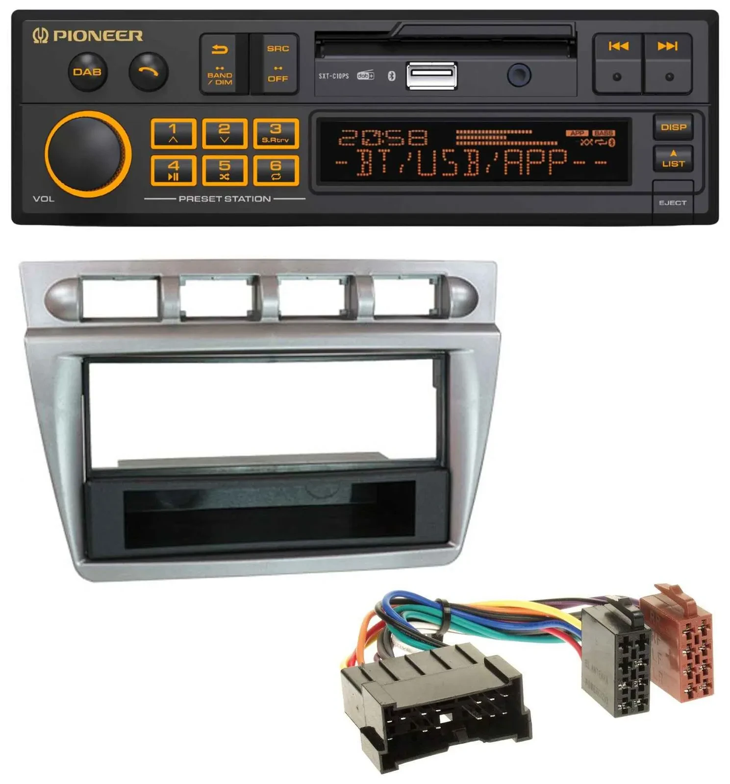 Автомагнитола Pioneer DAB, MP3, USB, Bluetooth для Kia Picanto (2004–2007)