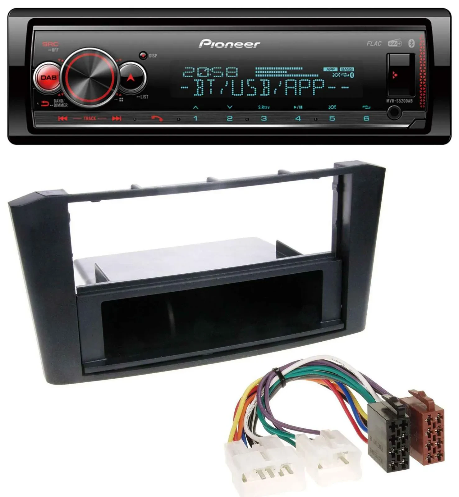 Автомагнитола для Toyota Avensis T25 (2003–2009) Pioneer Bluetooth, USB, MP3, DAB