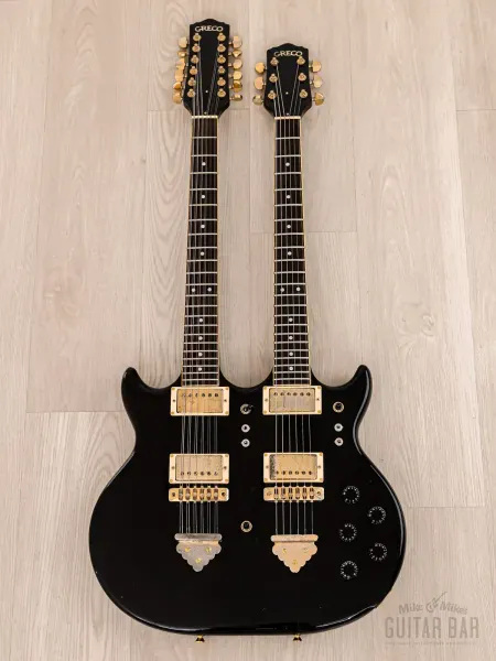 Электрогитара Greco GOW-1500 Double Neck HH Black w/case Japan 1978