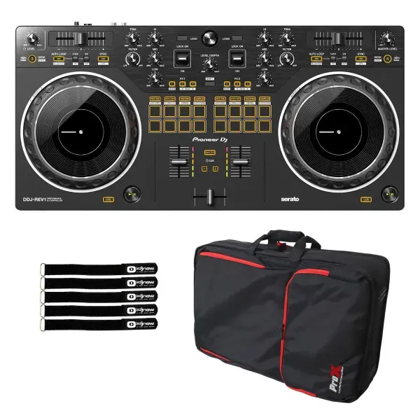 DJ-контроллер с джогом Pioneer DDJ-REV1 Black с аксессуарами