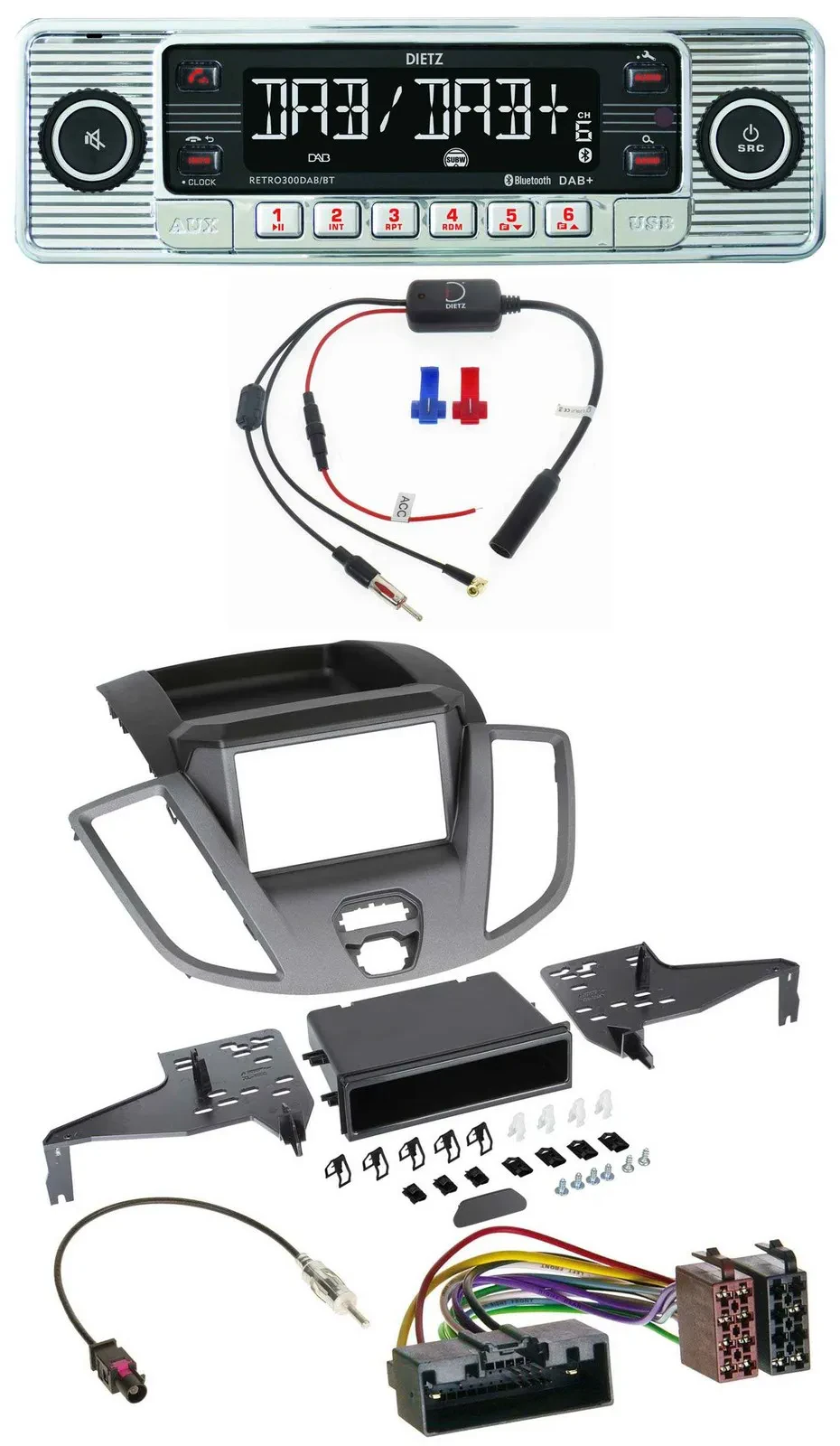 Dietz DAB USB MP3 Bluetooth Autoradio für Ford Transit V363 (2014-2018)