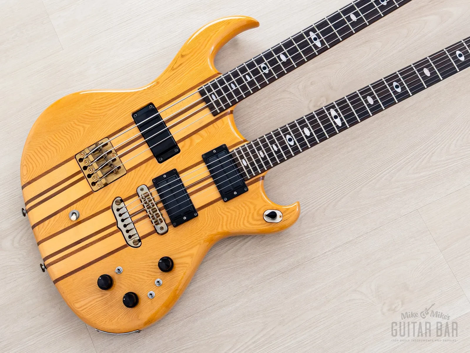 1981 Aria Pro II Super Twin ST-1504 Double Neck Vintage Guitar & Bass w/ Case