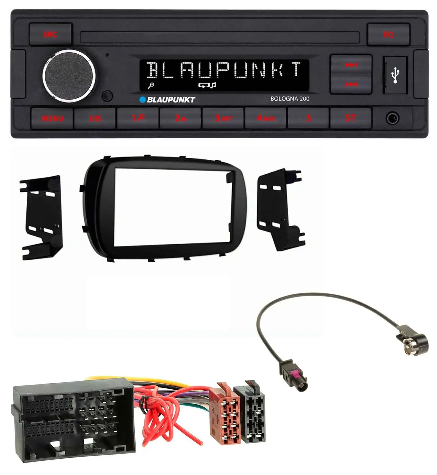 Blaupunkt MP3 AUX USB 1DIN Autoradio für Fiat 500X (ab 2015)