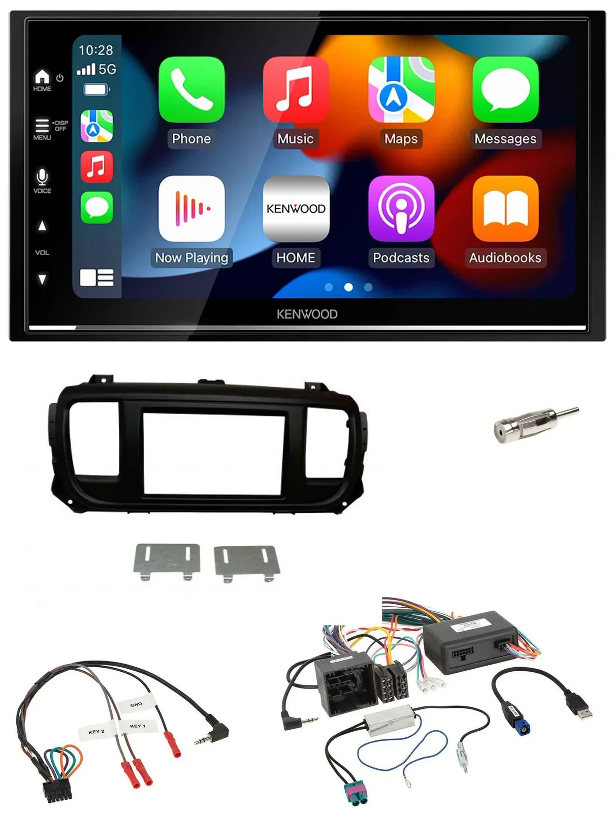 Kenwood DAB USB Bluetooth 2DIN Lenkrad Autoradio für Citroen Jumpy Spacetourer P