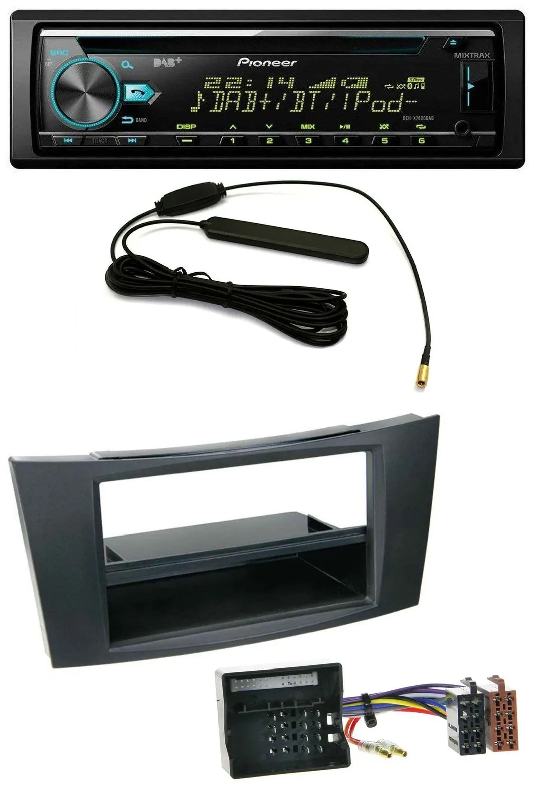 Автомагнитола Pioneer CD/MP3, USB, AUX, DAB для Mercedes E-Class W211 (2002–2009)