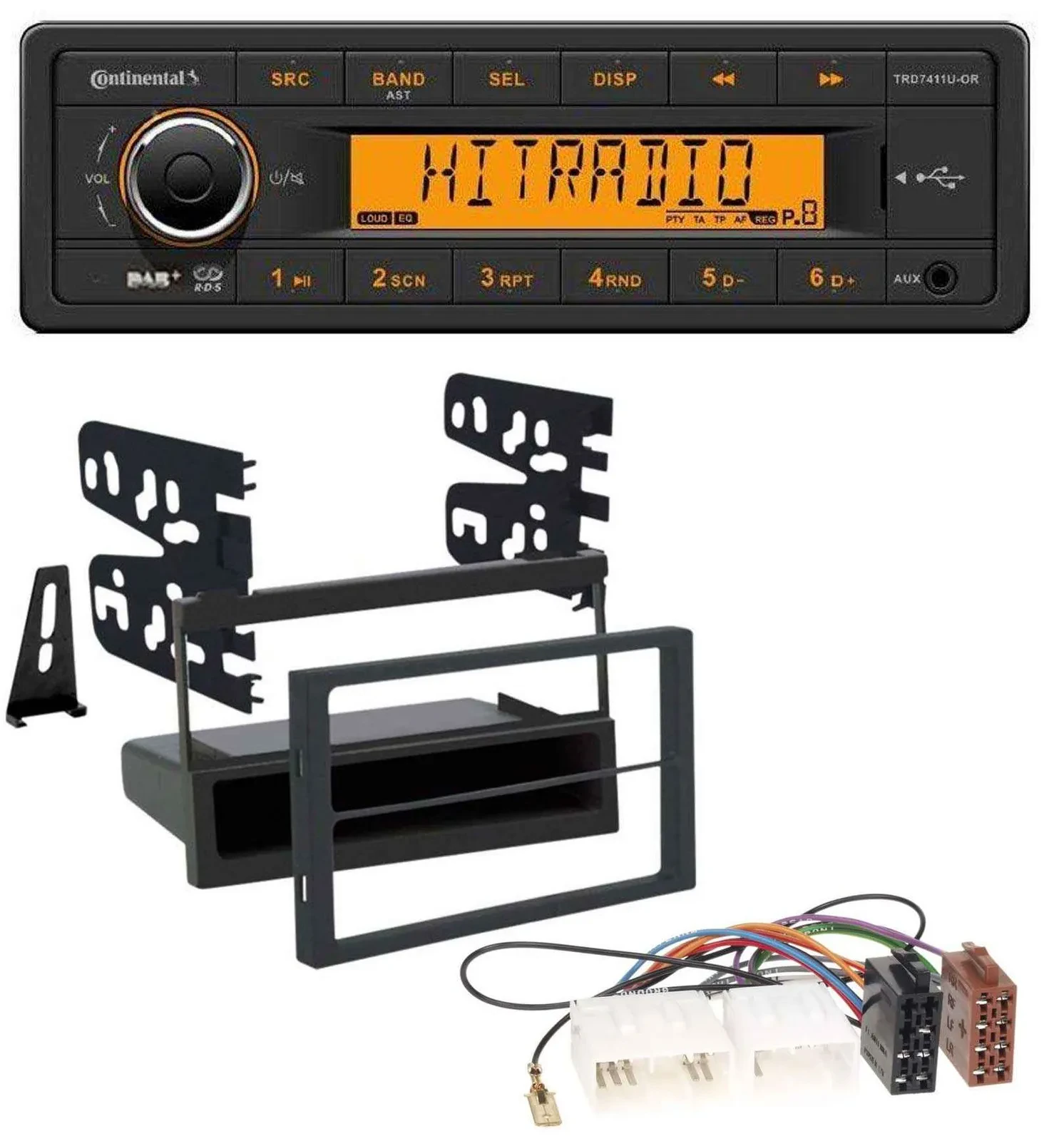 Continental 1DIN DAB MP3 AUX USB Autoradio für Mazda 626 (99-00) / MPV (96-99)