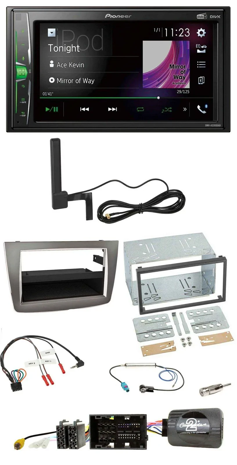 Автомагнитола для Alfa Romeo Mito (2014–2018) Pioneer 2DIN, DAB, Bluetooth, MP3