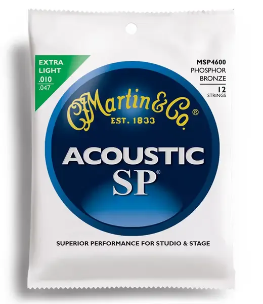 MARTIN MSP4600 струны для 12 стр. ак. гитары (фосфор-бронза, 10-47, 10-27)