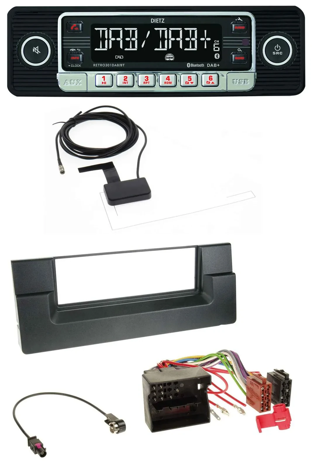 Автомагнитола для BMW 5 (E39), X5 (E53) Dietz DAB, Bluetooth, USB, MP3, Quadlock