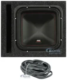 MTX S6512-44 12" 500W RMS Square Car Audio Subwoofer+Vented Sub Box Enclosure