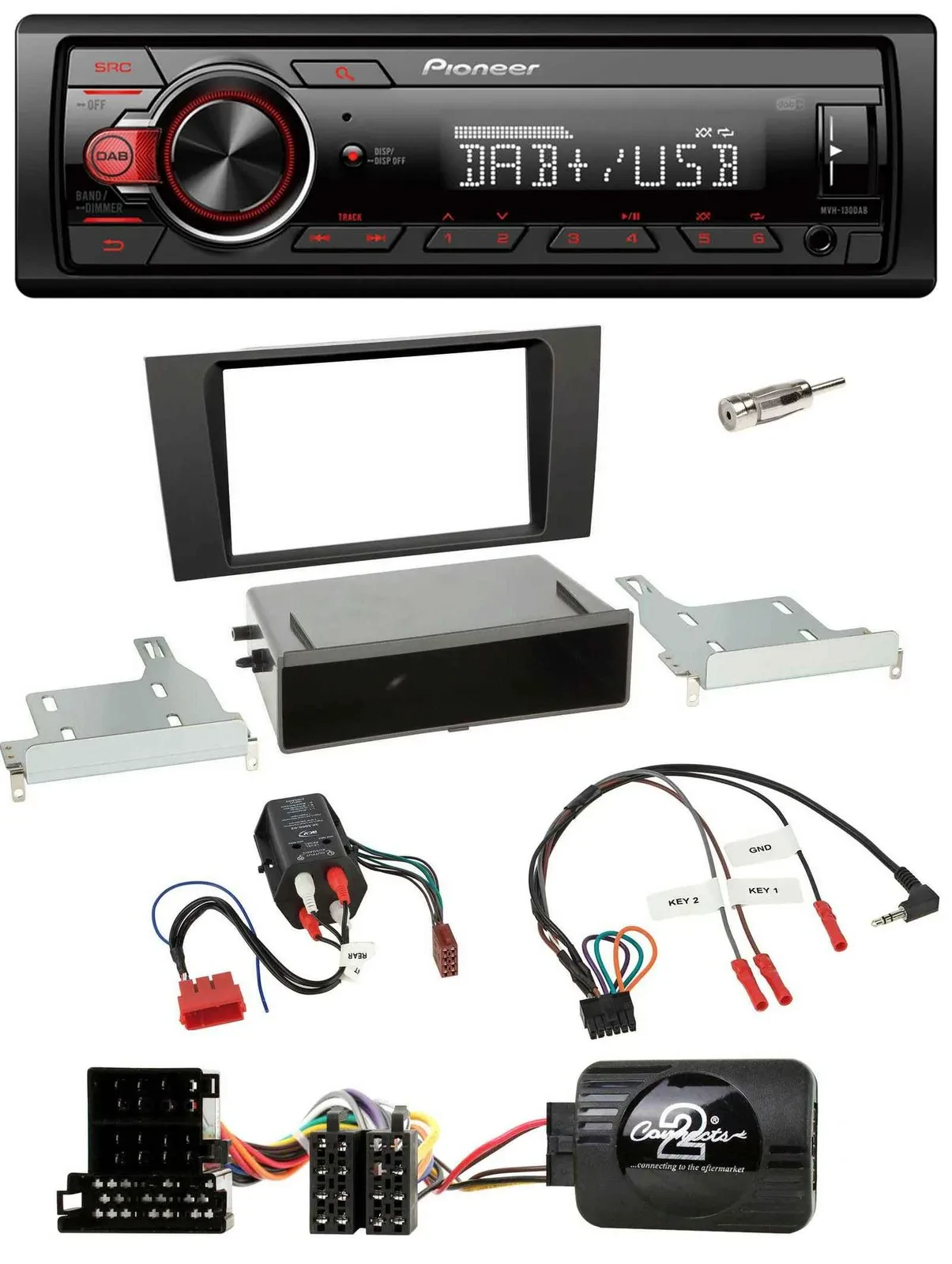 Pioneer MP3 1DIN DAB USB Lenkrad Autoradio für Audi A4 B5 1999-2001 BOSE Vollakt