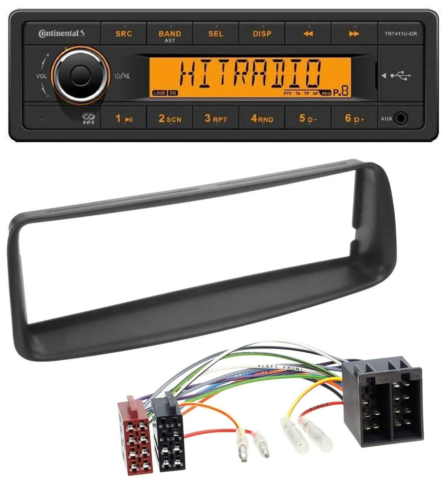 Continental 1DIN USB AUX MP3 Autoradio für Peugeot 206 (ab 1998)