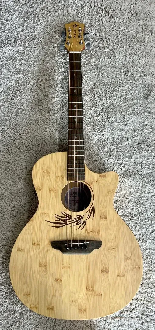 Luna WL Bamboo Grand Auditorium Satin Finish Acoustic/Electric Guitar