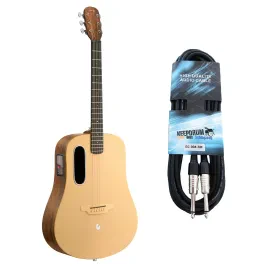 Lava Music ME4 Spruce Gitarre 41 Zoll Woodgrain Brown mit Tasche mit Kabel