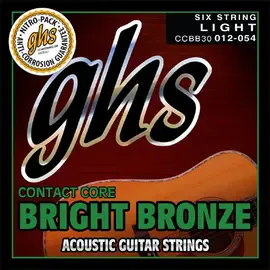Струны для акустической гитары GHS CCBB 30 Contact Core Bright Bronze 12-54