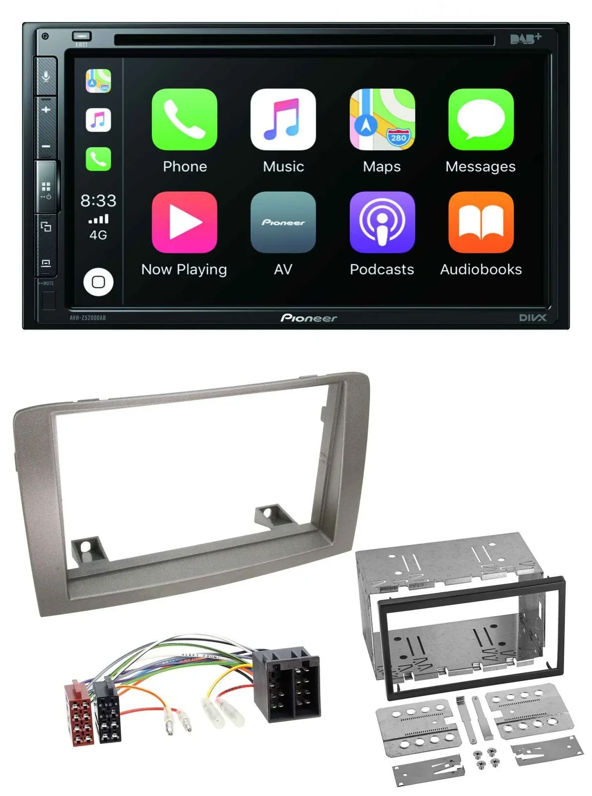 Pioneer DVD 2DIN MP3 DAB Bluetooth USB Autoradio für Lancia Musa (2004-2012)