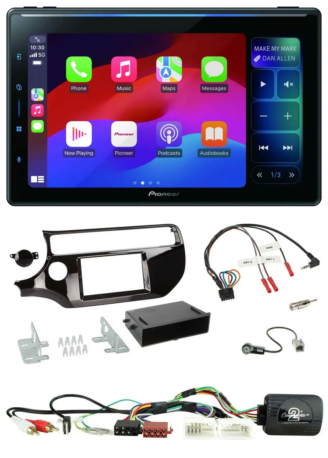 Pioneer Bluetooth DAB Lenkrad USB Autoradio für Kia Rio UB ab 03/2015 piano schw