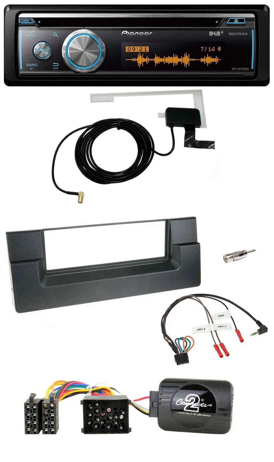 Pioneer Bluetooth DAB Lenkrad USB CD Autoradio für BMW 5er E39 1996-2004 Aktivsy