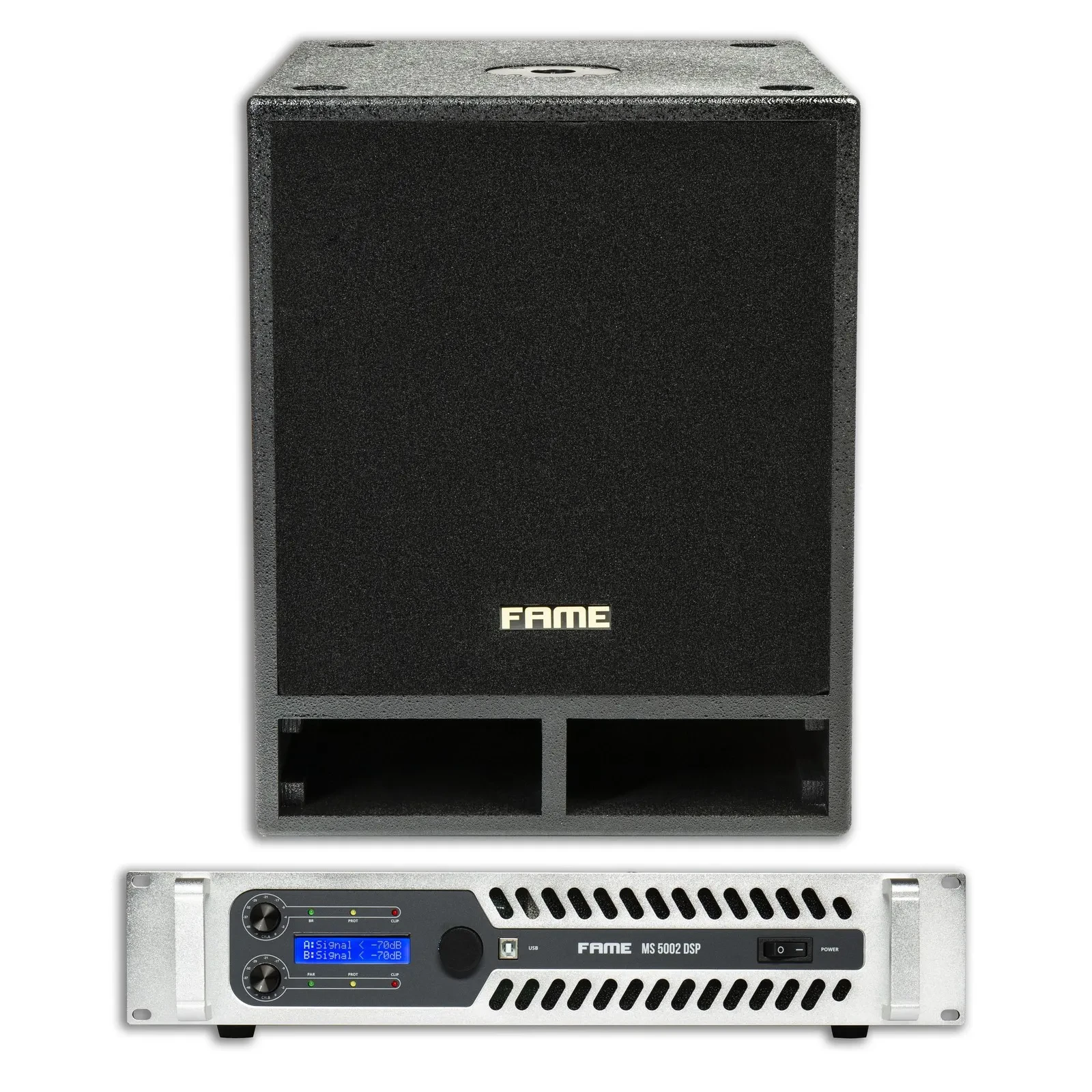 PA-система для Live Fame Audio PAH211 (набор) 2x 18" 600W сабвуфера, 2x 15" 1400W акустические колонки, с чехлами и дистанционными штангами