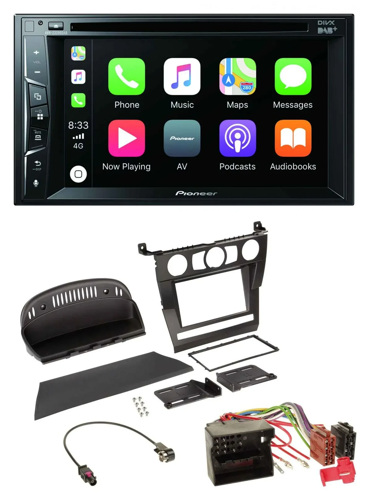 Автомагнитола Pioneer 2-DIN MP3 USB DVD Bluetooth DAB для BMW 5 Series (E60, 2003–2007)