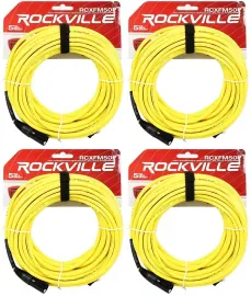 Микрофонный кабель Rockville RCXFM50P-Y Yellow 15.25 м (4 штуки)