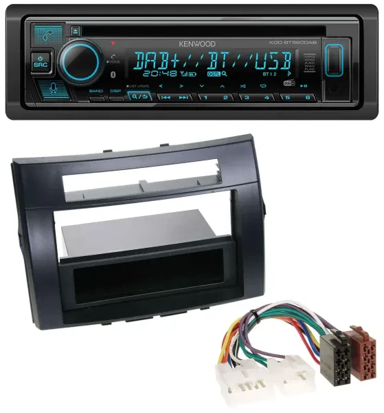 Kenwood Bluetooth DAB CD MP3 USB Autoradio für Toyota Corolla Verso 04-09 schwar