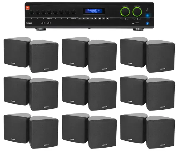 Настенная акустика JBL Cube 70v Black с усилителем (18 штук)